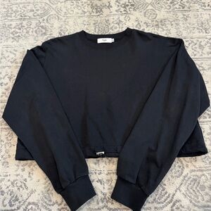 Frankie Shop Black Cropped Sweatshirt